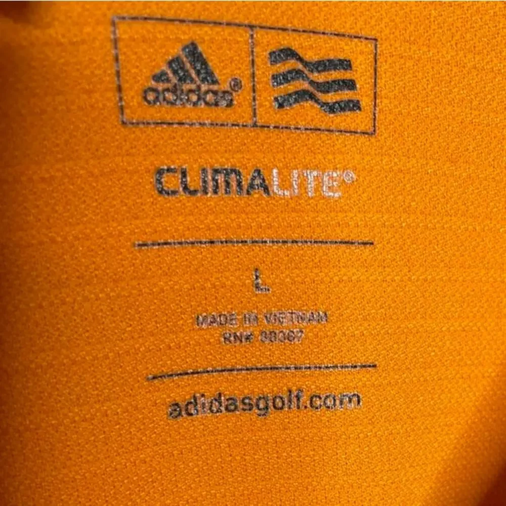 Adidas Climalite Men’s Size Large Golf Polo Textured Burnt Orange Short Sleeves